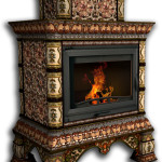 Изразцовый камин КимрПечь Кострома пристенный двуярусный август Изразцовый камин КимрПечь Кострома пристенный двуярусный август