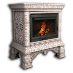 Изразцовый камин КимрПечь Кострома центральный белый