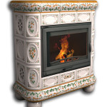 Изразцовый камин КимрПечь Медальон пристенный физалис