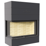 Каминная топка ASTOV П2С 12570 L стекло слева футеровка 3D