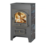 Печь-Камин ВЕЗУВИЙ ПК-01 (205) с плитой, плитка камень амфиболит
