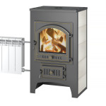 Печь-Камин ВЕЗУВИЙ ПК-01 (205) с плитой, встроенный теплообменник, плитка бежевая Печь-Камин ВЕЗУВИЙ ПК-01 (205) с плитой, встроенный теплообменник, плитка бежевая