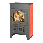Печь-Камин ВЕЗУВИЙ ПК-01 (205) с плитой, плитка красная