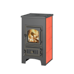 Печь-Камин ВЕЗУВИЙ ПК-01 (270) с плитой, плитка красная