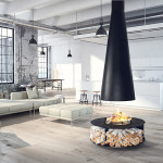 Центральный подвесной камин на дровах Russia Grill Модель LOFT - 07 с защитной сеткой
