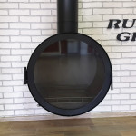 Центральный металлический камин на дровах без задней дверцы Russia Grill Модель LOFT - 30 подвесной