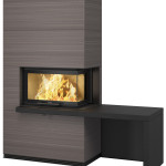 Топки с облицовкой Contura i41S Песчаник, скамья и полка - черный гранит