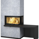 Топки с облицовкой Contura i41T Талькомагнезит, скамья и полка - черный гранит Топки с облицовкой Contura i41T Талькомагнезит, скамья и полка - черный гранит