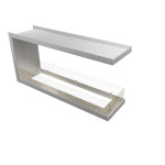 Трёхсторонний вытянутый короб для биокаминов AirTone Frame 1700 серебро