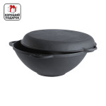 КАЗАН ЧУГУННЫЙ С КРЫШКОЙ-СКОВОРОДОЙ 9 Л FORESTER, CI-01