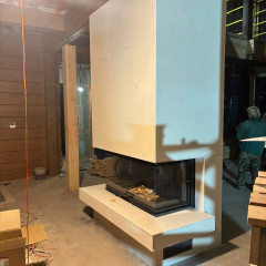 Монтаж каминной топки ASTOV П3С 12057 с комплектующими в деревянном доме