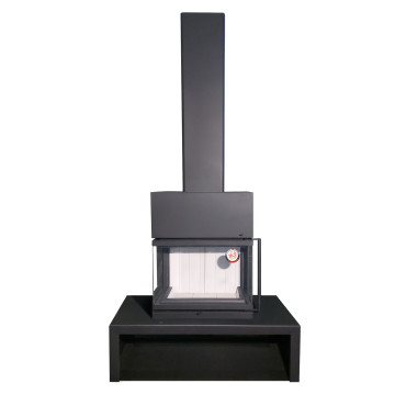 Камин EcoKamin (Экокамин) МАДРИД Гигант на дровнике центральный подовый белая футеровка