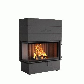 Каминная топка ASTOV П2С 10057 L стекло слева футеровка 3D