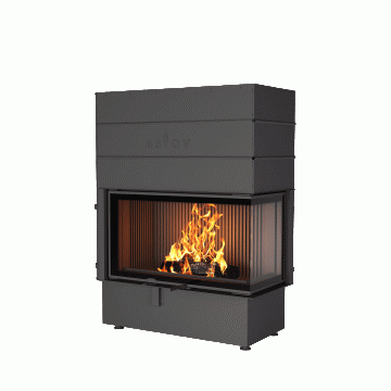 Каминная топка ASTOV П2С 10057 R стекло справа футеровка 3D