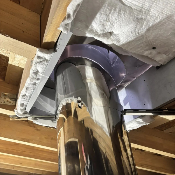 Монтаж каминной топки ASTOV (АСТОВ) П2С 14057 L с комплектующими в деревянном доме