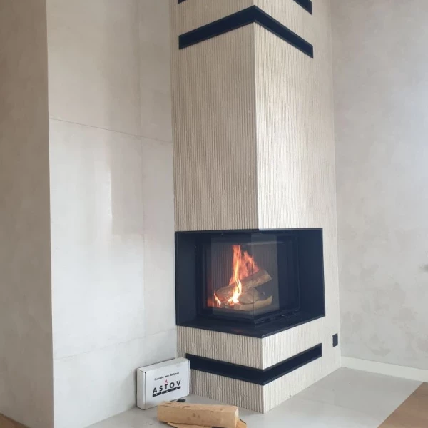 Каминная топка ASTOV П2С 6057L с комплектующими, гильзация канала