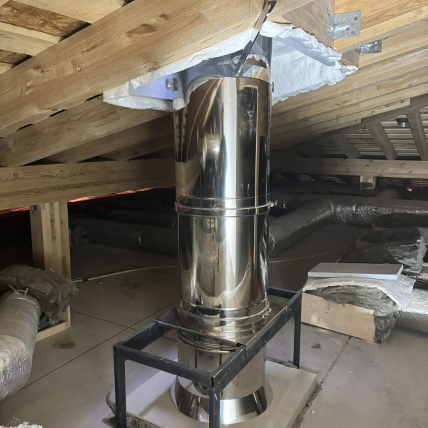 Монтаж каминной топки ASTOV (АСТОВ) П2С 14057 L с комплектующими в деревянном доме