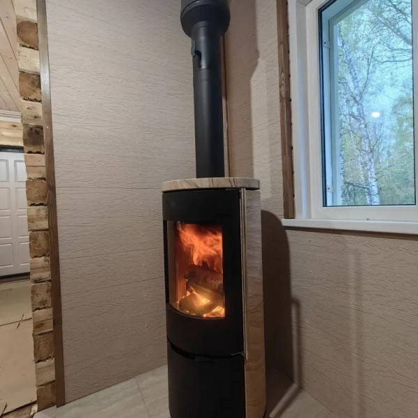 Монтаж дровяной печи-камина Astov (Астов) R 1.0 К в камне песчаник c дымоходом Вулкан Монтаж дровяной печи-камина Astov (Астов) R 1.0 К в камне песчаник c дымоходом Вулкан