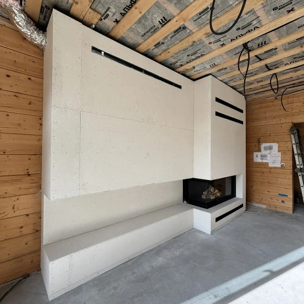 Монтаж каминной топки ASTOV (АСТОВ) П2С 14057 L с комплектующими в деревянном доме