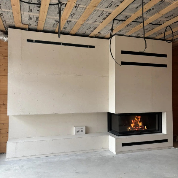 Монтаж каминной топки ASTOV (АСТОВ) П2С 14057 L с комплектующими в деревянном доме