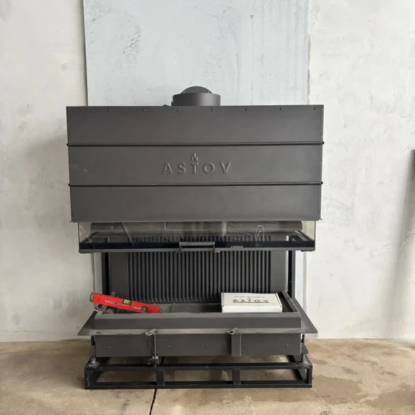 Монтаж каминной топки ASTOV П3С 12057 с комплектующими в бетонном доме Монтаж каминной топки ASTOV П3С 12057 с комплектующими в бетонном доме