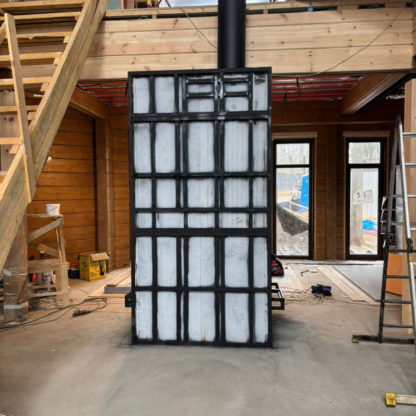 Монтаж каминной топки ASTOV П3С 12057 с комплектующими в деревянном доме Монтаж каминной топки ASTOV П3С 12057 с комплектующими в деревянном доме