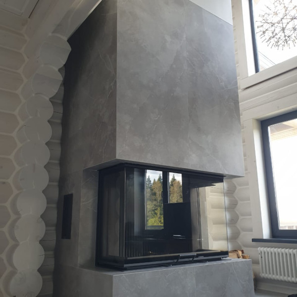 Каминная топка ASTOV П3С 11074 с монтажём приточки в деревянном доме Каминная топка ASTOV П3С 11074 с монтажём приточки в деревянном доме