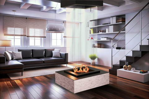 Камин дровяной центральный островной подвесной AVES 3 Модель ТИБР