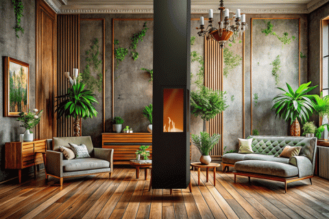 Камин дровяной центральный AVES 14 Модель БЕРГАМО