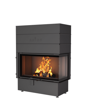 Каминная топка ASTOV П2С 10057 R стекло справа футеровка 3D