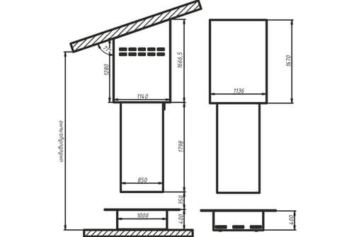 Камин дровяной центральный островной подвесной AVES 3 Модель ТИБР