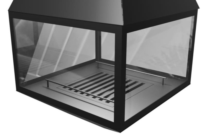 Камин дровяной центральный подвесной AVES 6 Модель ПРАТО