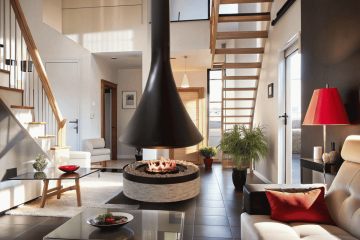 Камин дровяной центральный AVES 10 Модель ВЕНЕЦИЯ открытый