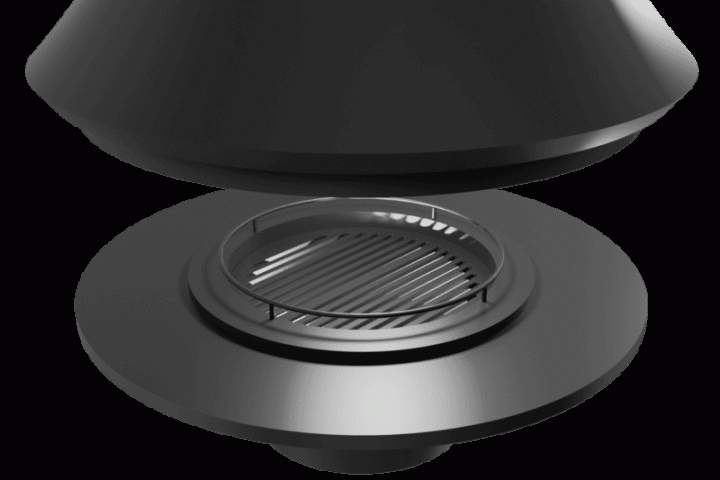 Камин дровяной центральный AVES 11 Модель ВЕНЕЦИЯ лакированный по RAL открытый