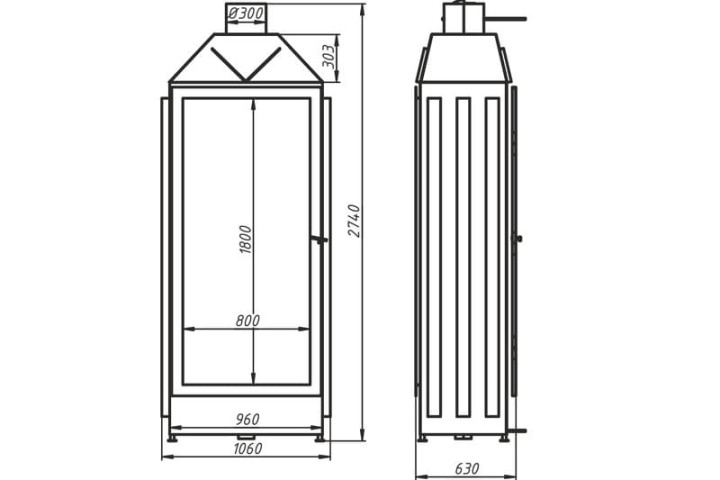Топка дровяная центральная AVES 15 Модель ФИНЕСТРА