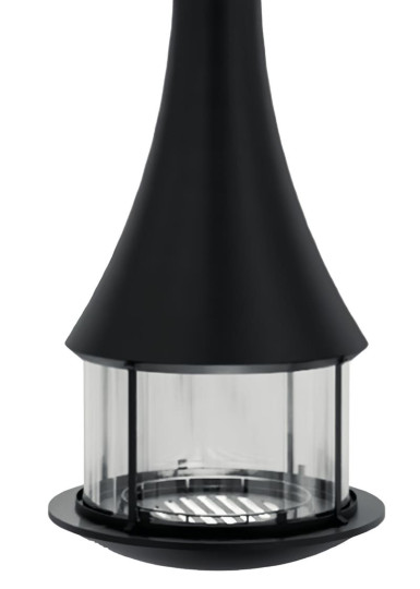 Камин дровяной подвесной-центральный AVES 21 Модель КАТАНИЯ закрытая со стеклом