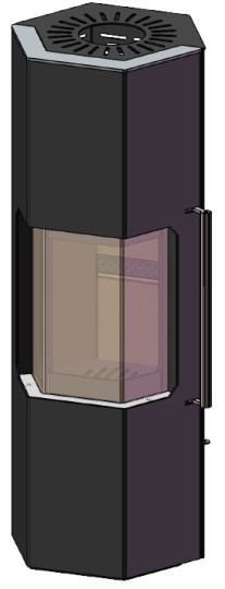 Печь-камин EMBER HOT HEX (чёрная)