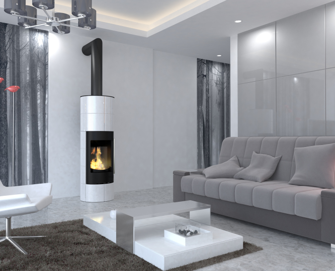 Печь-камин EMBER Oля 1 G (белая)