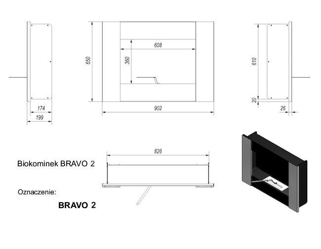 Биокамин BRAVO 2 медь