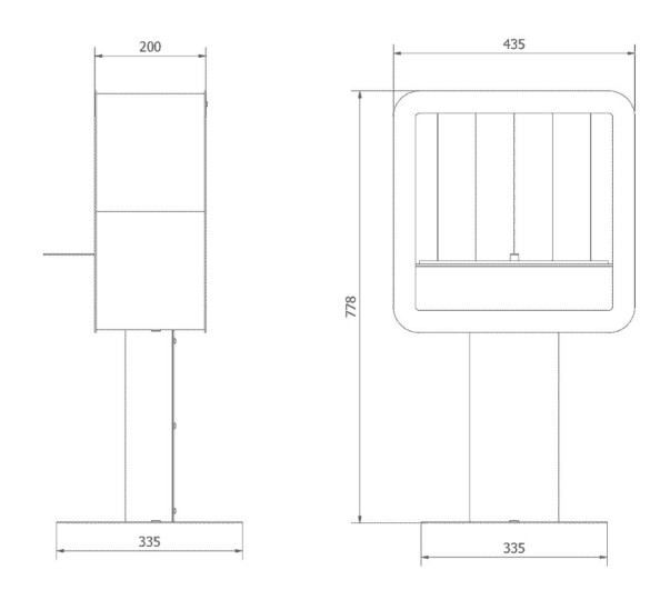 Биокамин напольный Kratki Tetra TUV