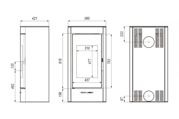 Печь DEFRO HOME ORTI, 9 кВт, красная сталь