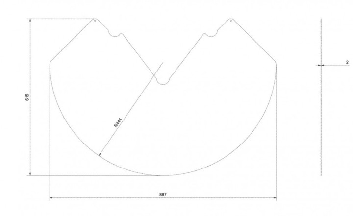 Притопочный лист Kratki TORA полукруг