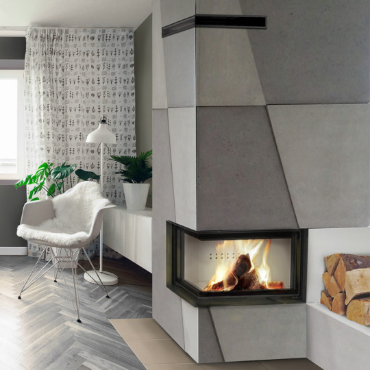 Топка Kratki PRO MBO/L/BS/G угловое стекло слева, гильотина