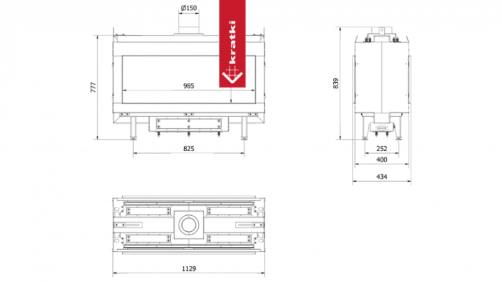 Топка газовая Kratki PRO LEO/100/TUNEL/G31/37MBAR (баллон)