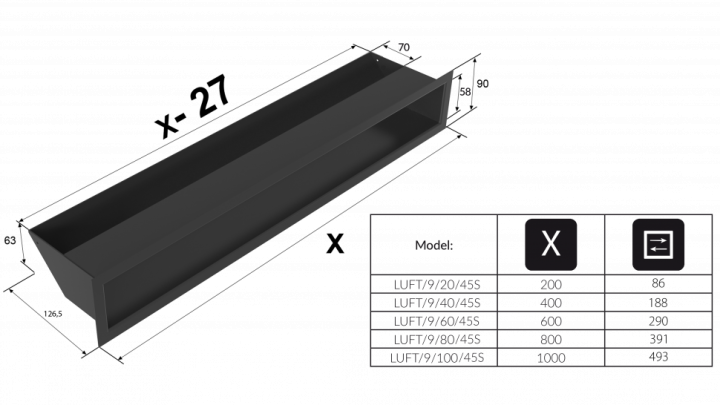 Люфт белая 9x80