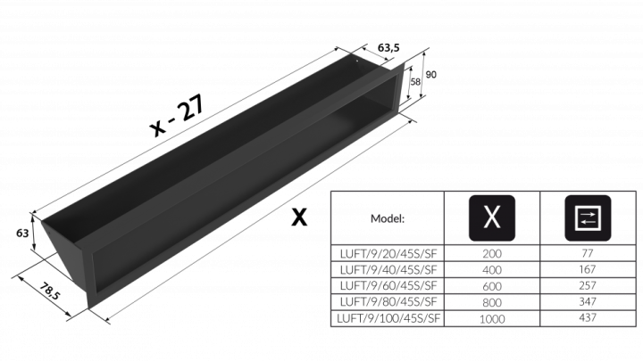 Люфт стальная 9x60