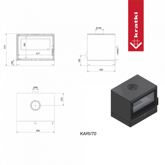 Печь Kratki PRO KARI 70