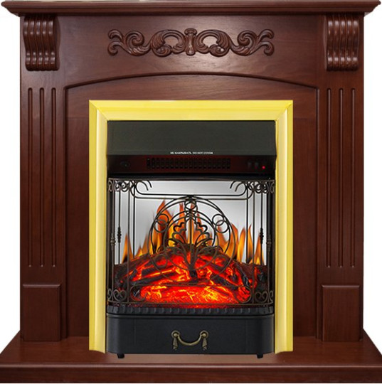 Каминокомплект Sorrento угловой - Орех с очагом Majestic FX M Brass Каминокомплект Sorrento угловой - Орех с очагом Majestic FX M Brass