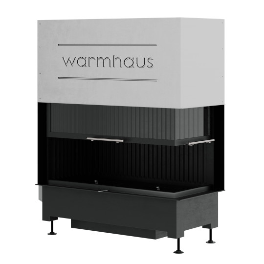 Каминная топка Warmhaus (Вармхаус) KANT R (стекло справа) 100/57h с 3D-панелями