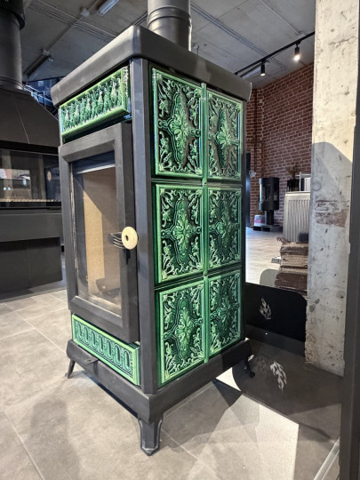 Печь-камин Astov Майолика Классик Изумруд